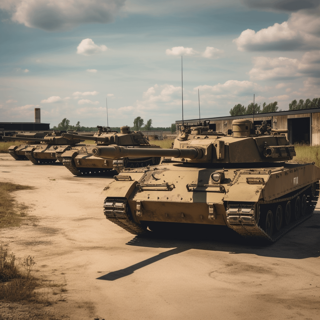 tanks at an army base