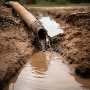 water coming out of pipe