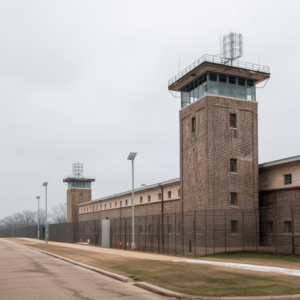 the outside of a prison