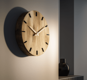 an analog clock hanging on the wall