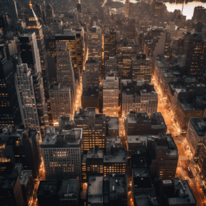 a bird's eye view of New York City