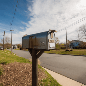 a metal mailbox 