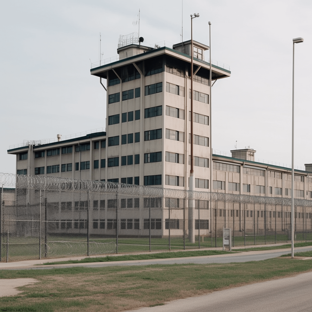 the outside of a prison